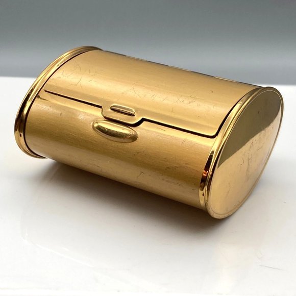 RARE MCM Bolster Powder Compact, Elegant Brushed Gold Tone Glam with Mirror - Picture 2 of 5